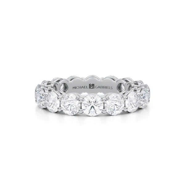 3 Carat Round Lab Grown Diamond Basket Eternity Band